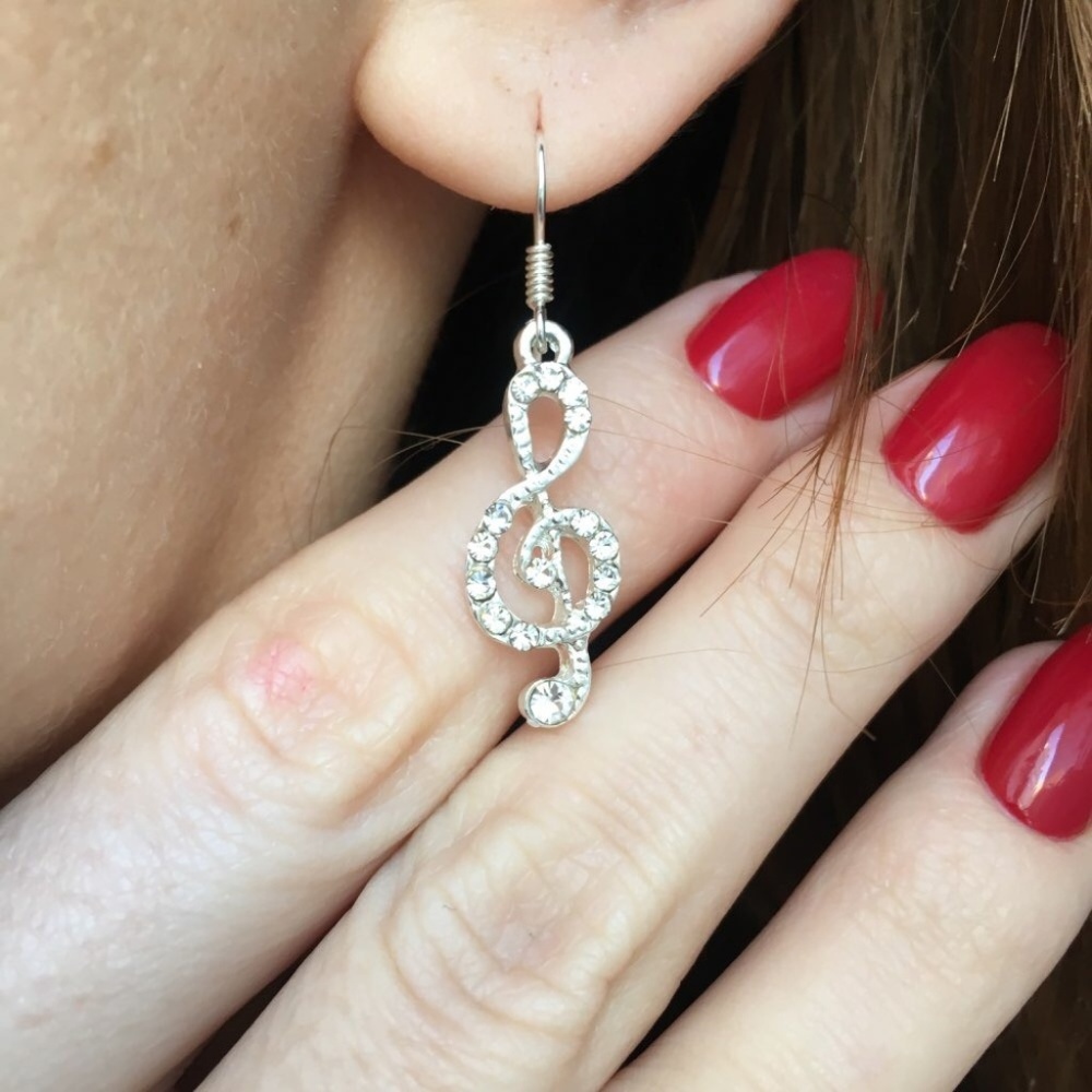 Musical Notes Earrings Asymmetrical Mismatched - Picture 5 of 5